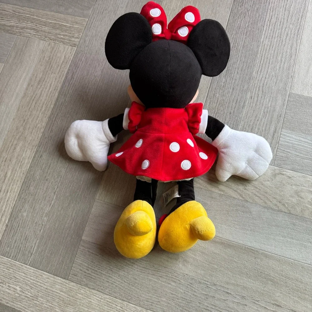 Disney Minnie Mouse Plush Red White Polka Dot‎ Dress Bow Stuffed Animal Toy 18